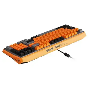 Rapoo ESK750 RGB Backlit Mechanical Gaming Keyboard, 98-Key Compact Layout, 60 Million Keystrokes Mechanical Switches, Full-Key Conflict-Free N-Key Rollover, Wired USB Plug-and-Play, Orange Grey Black, ESK750-98