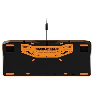 Rapoo ESK750 RGB Backlit Mechanical Gaming Keyboard, 98-Key Compact Layout, 60 Million Keystrokes Mechanical Switches, Full-Key Conflict-Free N-Key Rollover, Wired USB Plug-and-Play, Orange Grey Black, ESK750-98