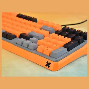 Rapoo ESK750 RGB Backlit Mechanical Gaming Keyboard, 98-Key Compact Layout, 60 Million Keystrokes Mechanical Switches, Full-Key Conflict-Free N-Key Rollover, Wired USB Plug-and-Play, Orange Grey Black, ESK750-98
