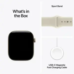 Apple Watch Series 12 (GPS) 46mm OLED LTPO Display, 64GB Storage, Aluminum Case with Sand Sport Band, Dark Bronze, Light Gold, Black, Space Gray