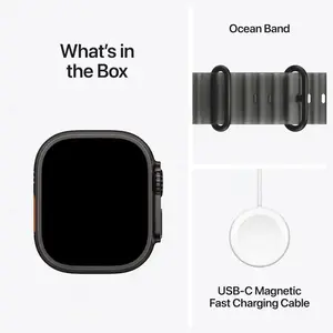 Apple Watch Ultra 4, GPS + Cellular, 49mm Titanium Case, 64GB Storage, Ocean Band, Natural Black