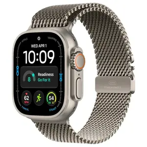 Apple Apple Watch Ultra 4, GPS + Cellular, 49mm, 64GB Storage, Titanium Case with Natural Titanium Milanese Loop - Natural