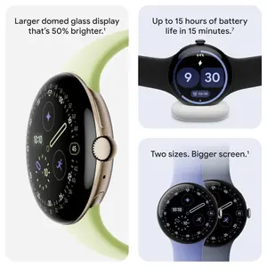 Google Pixel Watch 4 Smartwatch, 41mm Actua 360 Domed Display, 32GB Storage, LTE, Matte Black Case