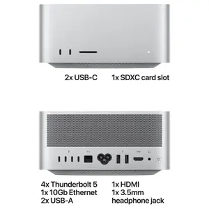 Apple Mac Studio M5 Max, 18-Core CPU, 36GB Unified RAM 512GB SSD, 32-Core GPU 16-Core Neural Engine, Wi-Fi 7 Bluetooth 6, macOS, MHL64