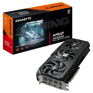GIGABYTE Gaming Radeon RX 9070 GRE Graphics Card, 12GB GDDR6 192bit, PCI Express 5.0, WINDFORCE Cooling, RGB Lighting, Dual BIOS, GV-R907GREGAMING OC-12GD