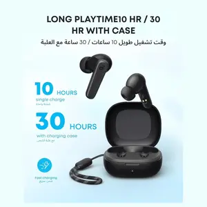 Anker Soundcore R50i True Wireless Earbuds, 10mm Drivers Big Bass, Bluetooth 5.3, Up to 30H Playtime, 2 Mics AI Clear Calls, 22 EQ Presets App Customization, Black