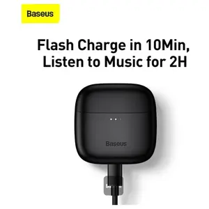 Baseus True Wireless Earphones Bowie, Bluetooth V5.0, 0.038s Low Latency Mode, ENC Calls With MEMS Microphones, Dual Device Switching, Type-C Flash Charge, Baseus Bowie E8 Black