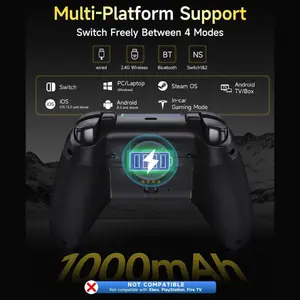 EasySMX X05Pro Wireless PC Gaming Controller with Smart Charging Dock, Hall Effect Joysticks, 1000Hz Polling, Dual-Stage Linear Triggers, PC Android iOS Switch Compatible, Black