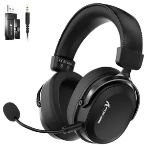ATTACK SHARK L30 PRO Wireless Gaming Headset, 7.1 Surround Sound, 50mm Drivers, 20ms Low Latency, Tri-Mode 2.4GHz Bluetooth and 3.5mm AUX, Black