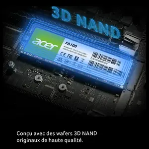 Acer FA100 M.2 2280 SSD, 512GB, PCIe Gen3 x4 NVMe, Up to 3300MB/s Read Speed, HMB and SLC Cache, BL.9BWWA.119