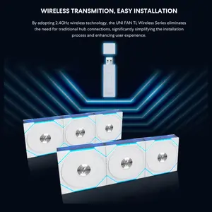 Lian Li UNI Fan TL Wireless 120 Triple Pack, 2.4GHz Wireless Control, ARGB Fan, Infinity Mirror, Daisy-Chain Design, Controller Included and Required, White 12TL1W3W