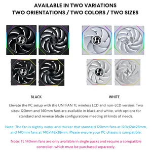 Lian Li UNI Fan TL Wireless 120 Triple Pack, 2.4GHz Wireless Control, ARGB Fan, Infinity Mirror, Daisy-Chain Design, Controller Included and Required, White 12TL1W3W
