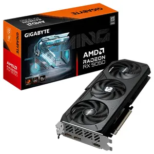 Gigabyte Radeon RX 9050 GAMING OC 8G Video Graphics Card, 8GB GDDR6 128-Bit, Boost Up to 2760MHz, Game Up to 2260MHz, WINDFORCE Cooling, PCI-E 5.0, GV-R9050GAMING OC-8GD
