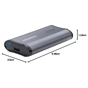 ADATA SE880 2TB USB 3.2 Gen 2x2 Type-C External Portable SSD, Up to 2000MB/c, Super Compact, Supports New Generation Game Consoles, Supports Multiple Operating Systems, Titanium