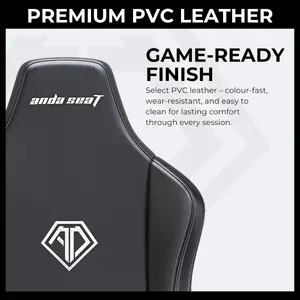 AndaSeat Novis Ultra XL Series Ergonomic Gaming Chair, 5cm Raised Lumbar, Memory Foam Lumbar, Adjustable Armrests, Premium PVC Leather, Elegant Black
