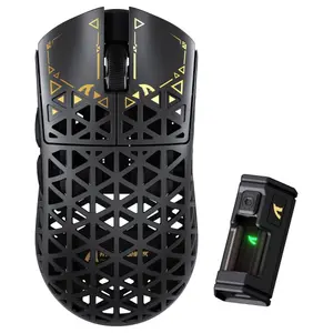 ATTACK SHARK R5 ULTRA Carbon Fiber Wireless Gaming Mouse, PixArt PAW3950MAX Sensor, Up to 42000 DPI, 8000Hz Wireless Polling Rate, BT and 2.4G Wireless and Wired, Black
