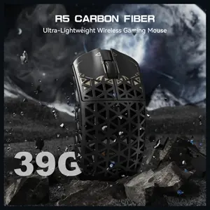ATTACK SHARK R5 ULTRA Carbon Fiber Wireless Gaming Mouse, PixArt PAW3950MAX Sensor, Up to 42000 DPI, 8000Hz Wireless Polling Rate, BT and 2.4G Wireless and Wired, Black