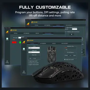 ATTACK SHARK R5 ULTRA Carbon Fiber Wireless Gaming Mouse, PixArt PAW3950MAX Sensor, Up to 42000 DPI, 8000Hz Wireless Polling Rate, BT and 2.4G Wireless and Wired, Black