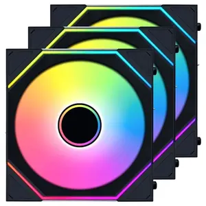 Lian Li UNI Fan SL-Infinity Wireless 120 Triple Pack, 2.4GHz Wireless ARGB Fan Control, Double Infinity Mirror Design, 2300RPM, Controller Included, Black 12SLIN1W3B