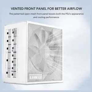 Lian Li SX Series Modular Power Supply, 80 PLUS Platinum Efficiency, ATX 3.1 and PCIe 5.1 Compliant, Fully Modular Braided Cables, 120mm FDB Fan With Zero RPM Mode, 1000W, White SX1000P