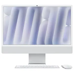 Apple 24" iMac With M4 Chip All-in-One Desktop, M4 10-Core CPU, 16GB Unified RAM, 512GB SSD, 24" 4480 x 2520 Retina Display, Blue, Silver MWUV3 MWV33