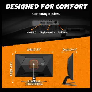 AOC C32G42ZE Curved Gaming Monitor, 31.5" FHD 1920x1080, 240Hz Native to 260Hz Overclocked, VA, 0.3ms, Adaptive-Sync, AMD FreeSync Premium, DP 1.4 and HDMI 2.0