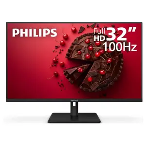 Philips 32E1N1100L 32 Inch Computer Monitor, 1920x1080 FHD LED VA, 100Hz Refresh Rate, 1ms MPRT, Adaptive Sync, HDMI 1.4, DisplayPort, VGA, VESA