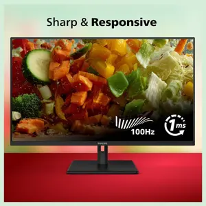 Philips 32E1N1100L 32 Inch Computer Monitor, 1920x1080 FHD LED VA, 100Hz Refresh Rate, 1ms MPRT, Adaptive Sync, HDMI 1.4, DisplayPort, VGA, VESA