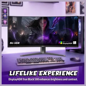 AOC AGON 34" Curved Gaming Monitor AGP346UCSD, 3440x1440 UWQHD QD-OLED 360Hz, 0.03ms, HDR 500 True Black, NVIDIA G-SYNC Compatible