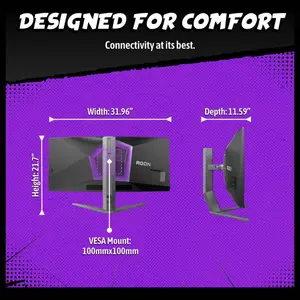 AOC AGON 34" Curved Gaming Monitor AGP346UCSD, 3440x1440 UWQHD QD-OLED 360Hz, 0.03ms, HDR 500 True Black, NVIDIA G-SYNC Compatible