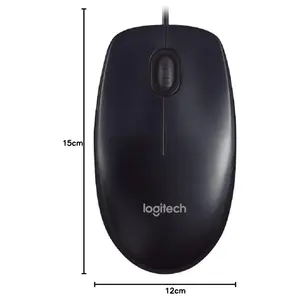 Logitech M90 Wired USB Mouse, 1000 DPI Optical Tracking, 3 Buttons, Ambidextrous