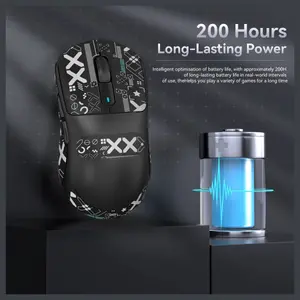 ATTACK SHARK X3 PRO Gaming Mouse, 4K Wired and 8K Wireless, 59g Super Light, PixArt PAW3395 Sensor, BT and 2.4G Wireless and Wired, 6 Adjustable DPI up to 26000, 200 Hours Battery, White