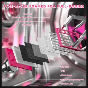 ATTACK SHARK R82 HE Rapid Trigger Keyboard, 75% Wired 8000Hz, 0.005mm RT Accuracy, Adjustable Actuation 0.1-3.4mm, Snap Tap, DKS, RGB Backlight, Pink Contours