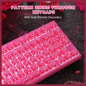 ATTACK SHARK R82 HE Rapid Trigger Keyboard, 75% Wired 8000Hz, 0.005mm RT Accuracy, Adjustable Actuation 0.1-3.4mm, Snap Tap, DKS, RGB Backlight, Pink Contours