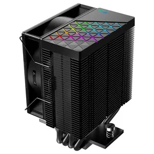 PCCOOLER R400 ARGB CPU Air Cooler, 180W TDP, 4x6mm Heat Pipes, 92mm ARGB PWM Fan 800-2200RPM, Intel LGA1851/1700 and AMD AM5/AM4, Black