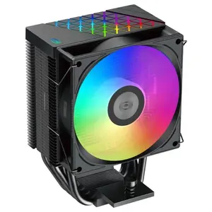 PCCOOLER R400 ARGB CPU Air Cooler, 180W TDP, 4x6mm Heat Pipes, 92mm ARGB PWM Fan 800-2200RPM, Intel LGA1851/1700 and AMD AM5/AM4, Black