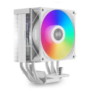PCCOOLER CPS R400 ARGB Air CPU Cooler, 4 Direct-Contact 6mm Copper Heatpipes, 92mm ARGB PWM Fan 800-2200RPM, 180W TDP, 133mm Height, White