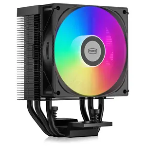 PCCOOLER CPS R300 ARGB Air CPU Cooler, 3x6mm Direct-Contact Copper Heatpipes, 92mm PWM Hydraulic Bearing Fan 800-2200RPM, 150W TDP, for AMD AM4 and AM5 and Intel LGA 115X and 1200 and 1700 and 18XX, Black