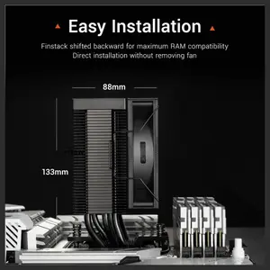 PCCOOLER CPS R300 ARGB Air CPU Cooler, 3x6mm Direct-Contact Copper Heatpipes, 92mm PWM Hydraulic Bearing Fan 800-2200RPM, 150W TDP, for AMD AM4 and AM5 and Intel LGA 115X and 1200 and 1700 and 18XX, Black