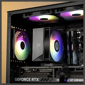 PCCOOLER CPS RT500 Digital ARGB BK CPU Air Cooler, Digital Display, 4/5/6 Heat Pipes, Quiet Tower Cooler, Intel LGA 115X/1200/1700/1851 and AMD AM4/AM5
