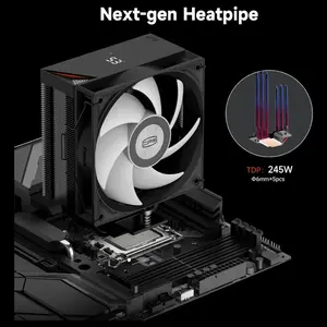 PCCOOLER CPS RT500 Digital ARGB BK CPU Air Cooler, Digital Display, 4/5/6 Heat Pipes, Quiet Tower Cooler, Intel LGA 115X/1200/1700/1851 and AMD AM4/AM5