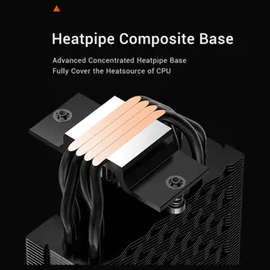 PCCOOLER CPS RT400 Digital ARGB CPU Air Cooler, Digital Display, 4x6mm Direct-Contact Copper Heat Pipes, 120mm PWM ARGB Fan 600-1600RPM, Up To 180W TDP, 157mm Height, BK CPS RT400 Digital ARGB BK