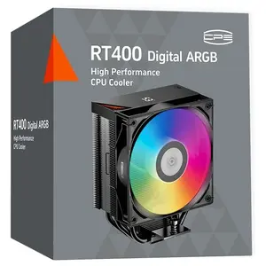 PCCOOLER CPS RT400 Digital ARGB CPU Air Cooler, Digital Display, 4x6mm Direct-Contact Copper Heat Pipes, 120mm PWM ARGB Fan 600-1600RPM, Up To 180W TDP, 157mm Height, BK CPS RT400 Digital ARGB BK