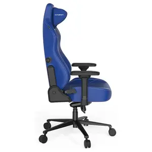 DXRacer Craft Pro Plus Craft Series Classic Gaming Chair, Extra Wide And Thick Seat Cushion, 4D Adjustable Armrests, Built-In Lumbar Support, Memory Foam Headrest, Indigo, CRA-PR001-I-H1