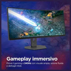 Lenovo Legion 34W-2c 34-Inch VA Curved Gaming Monitor, 3440 x 1440 WQHD 240Hz, 0.5ms MPRT, DisplayHDR 400, AMD FreeSync Premium, 2 x HDMI 2.1 and DP 1.4