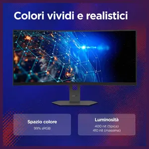 Lenovo Legion 34W-2c 34-Inch VA Curved Gaming Monitor, 3440 x 1440 WQHD 240Hz, 0.5ms MPRT, DisplayHDR 400, AMD FreeSync Premium, 2 x HDMI 2.1 and DP 1.4