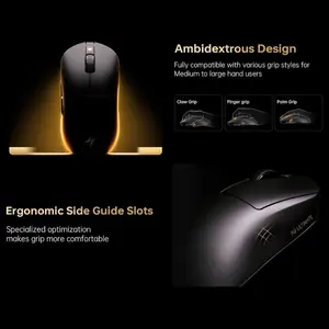 ATK Dragonfly A9 Ultimate+ Wireless Gaming Mouse, PAW3955 Master Sensor Up to 50000 DPI, 8K Polling Rate, 800Hr Battery, Dual-Mode 2.4G and Wired, Red