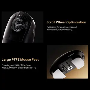 ATK Dragonfly A9 Ultimate+ Wireless Gaming Mouse, PAW3955 Master Sensor Up to 50000 DPI, 8K Polling Rate, 800Hr Battery, Dual-Mode 2.4G and Wired, Red