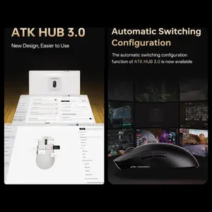 ATK Dragonfly A9 Ultimate+ Wireless Gaming Mouse, PAW3955 Master Sensor Up to 50000 DPI, 8K Polling Rate, 800Hr Battery, Dual-Mode 2.4G and Wired, Red