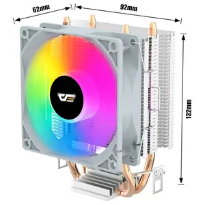 DarkFlash ICE200 Pro Tower CPU Air Cooler, 2 Heat Pipes, 90mm Fan Up to 1800RPM, 42CFM, 21.05dBA, ICE200PRO White